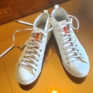 White Leather Prada Keds Shoes